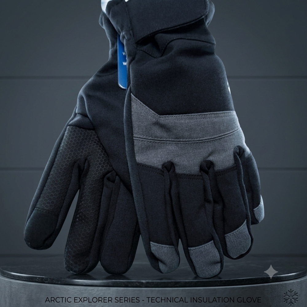 Free Country Black and Gray Men's Insulated Touchscreen Gloves
